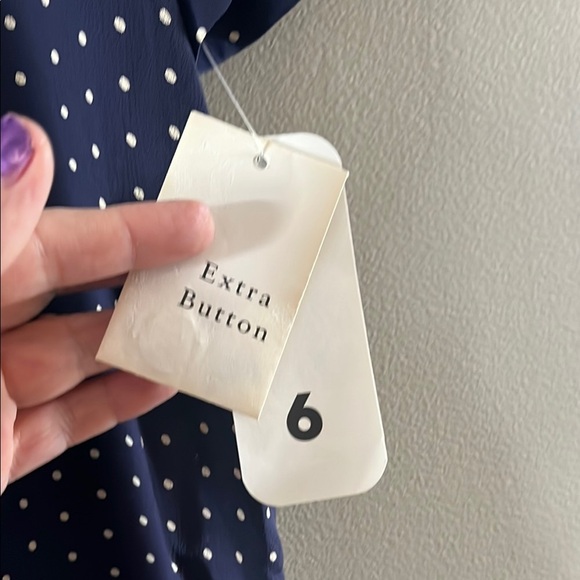 Navy Polka Dot Blouse - Picture 2 of 4